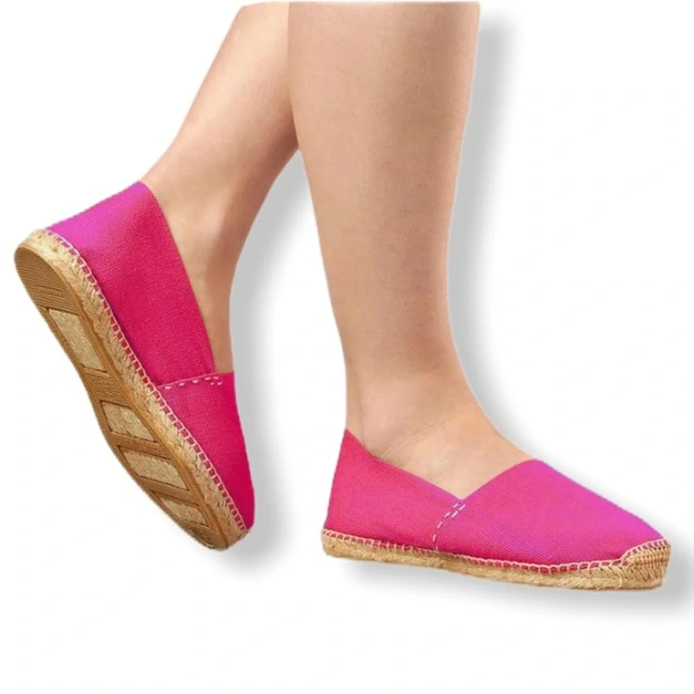Cousu Main Classic flat Pink espadrilles NEW